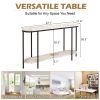 2-Tier Console Table with Storage Shelves – Narrow Entryway Table with Faux Marble Top