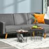 End Tables Set of 2 – Nesting Round Accent Side Tables with Removable Top and Storage, Black & Brown