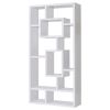 White 10-Shelf Open Back Geometric Bookcase