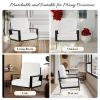 Modern White Velvet Accent Armchair with Gold Legs – Low Back Lounge Chair