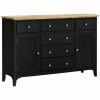 Black Storage Cabinet with Drawers & Adjustable Shelves – Modern Sideboard for Kitchen, Dining, or Living Room