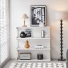 Multifunctional 4-Tier White Bookshelf & Coffee Table – Modern Floor Storage Cabinet