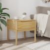 Lamp Table Wax Brown Solid Pine Wood, Compact Modern Side Table