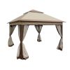 Outdoor 11x11 Ft Pop-Up Gazebo Canopy with Removable Mesh Netting, 2-Tier Soft Top Event Tent for Patio & Backyard