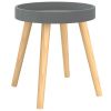 Grey Round Side Table – Engineered Wood with Solid Pine Legs