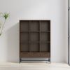 Banting 9-Cube Bookcase with Drawers – Walnut Brown & Metal Frame