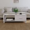 Coffee Table White Solid Pine Wood – Modern Living Room