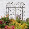 4-Pack Metal Garden Trellis – 86.7" x 19.7" Rustproof Climbing Plant Support, Outdoor Flower Screen, Brown