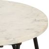 Modern Side Table White and Black – Round Marble Accent Table