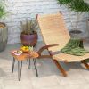 Square Reclaimed Teak Wood End Table with Metal Legs
