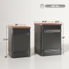 Ottoman Storage Set of 2, Industrial Nesting Stools with Removable Lid, Black
