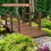 5-Foot Wooden Garden Bridge with Safety Rails – Sturdy Fir Wood Arch