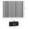Outdoor Mat 8x10 Reversible Boho, RV Camping Patio, Gray & White, Portable