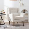 Mid Century Modern Chenille Accent Chair with Tapered Wood Legs