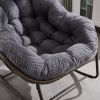 Outdoor Rattan Rocking Chair with Padded Cushion – Grey Recliner for Patio, Porch & Living Room