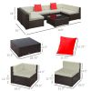 7-Piece Rattan Sectional Patio Furniture Set with Cushions