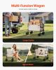 VEVOR Collapsible Folding Wagon, 550 lb Load, 220L 2-in-1 Wagon Cart Converts to Bench