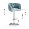 Swivel Bar Stools Set of 2 Adjustable Counter Height Chairs with Woven Back
