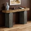 Console Table, Farmhouse Entrance Table, Foyer Table, Storage Desk, Vintage Two-Color Design