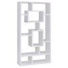 White 10-Shelf Open Back Geometric Bookcase