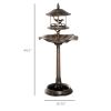 3-in-1 Garden Bird Bath Bowl Pedestal with Bird Feeder & Flower Planter, Bronze Finish