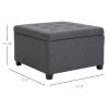 Tufted Storage Ottoman with Lift Top – Fabric Upholstered Bench with Rubberwood Frame