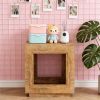 Wooden Coffee Table with Storage, Square Side & Bedside Table, Rustic Tea Table