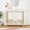 White Console Table with Solid Pine Legs – Engineered Wood Entryway Table
