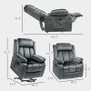 Gray Lift Recliner Chair with Massage & Heat