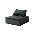 Anna 40" Black Velvet Armless Lounge Chair Set of 2