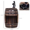 2-Tier Wooden Water Pump Fountain with Flower Box Base – Durable Garden Decor