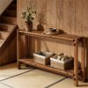 Solid Wood Console Table with Storage, Farmhouse Sofa & Entryway Table