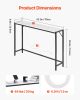VEVOR Marble Console Table, Modern Narrow Sofa Table with Power Outlet