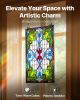 VEVOR Tiffany Style Stained Glass Window Panel 17 x 29 Inch with Hanging Chain