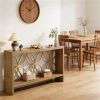 Farmhouse Console Table 70.9" Sofa Table with Storage Shelf