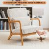 Mid-Century Modern Accent Chair – Rubberwood Frame Ergonomic Design