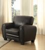 Modern Living Room Chair 1pc Black Faux Leather Retro Style