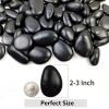 38lbs Black River Rocks, 2-3 Inch Polished Pebbles for Garden, Vase & Aquarium