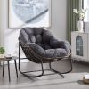 Outdoor Rattan Rocking Chair with Padded Cushion – Grey Recliner for Patio, Porch & Living Room