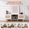 VEVOR 65" Rattan TV Stand – Boho Entertainment Center with Built-In Socket & USB Ports