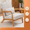 Mid-Century Modern Accent Chair – Rubberwood Frame Ergonomic Design