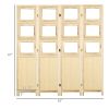 Room Divider with Photo Frames – 4 Panel Wood Folding Privacy Screen, Natural Indoor Partition