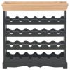 Wine Cabinet Black – 24-Bottle MDF Wine Rack 27.6"x8.9"x27.8"
