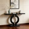 Mirrored Console Table, Sofa Table, Entryway Storage Desk with O-Shaped Base