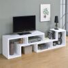 White Convertible Geometric Bookcase / TV Console