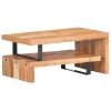 Rustic Coffee Table Solid Acacia Wood with Powder-Coated Iron Frame
