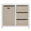 White Pine Wood Baby Changing Table with Storage Drawers and Fabric Bag