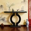 Mirrored Console Table, Sofa Table, Entryway Storage Desk with O-Shaped Base