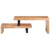 Rustic Coffee Table Solid Acacia Wood with Powder-Coated Iron Frame
