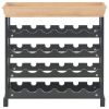 Wine Cabinet Black – 24-Bottle MDF Wine Rack 27.6"x8.9"x27.8"